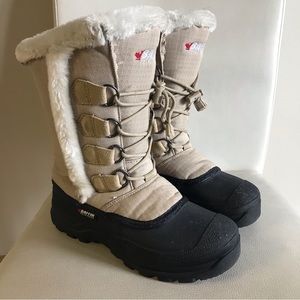 Baffin Sapphire Winter Snow Boots Faux Fur Waterproof Tan Black Size 8.